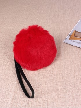 Circle Plush Purse W/ Strap